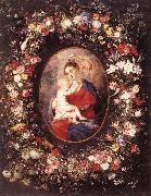 RUBENS, Pieter Pauwel The Virgin and Child in a Garland of Flower oil painting on canvas